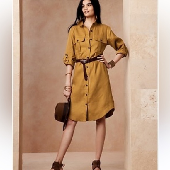 Banana Republic Dresses & Skirts - BR Heritage Scout Dress Mustard Button-Up  Dress